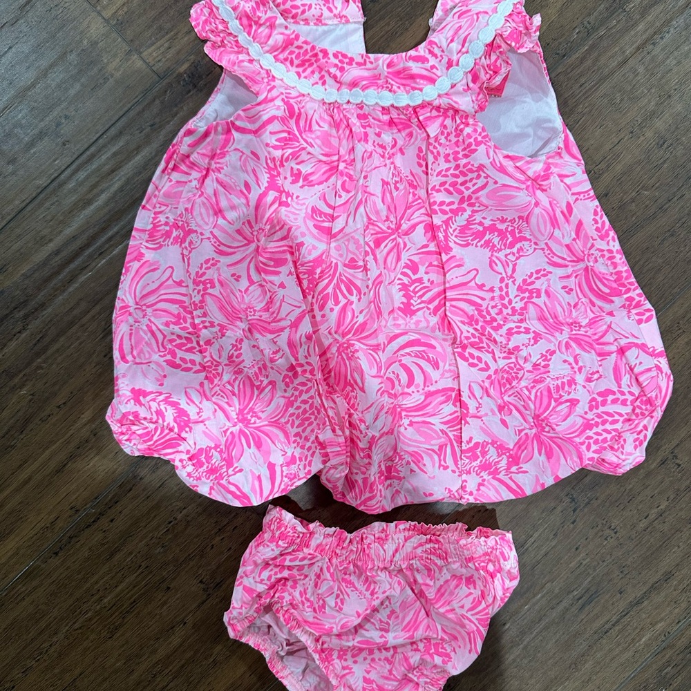 Lilly Pulitzer Pink Floral Diaper Cover Set